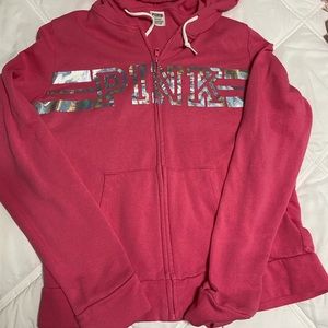 PINK HOODIE W/ METALLIC LOGO ✨